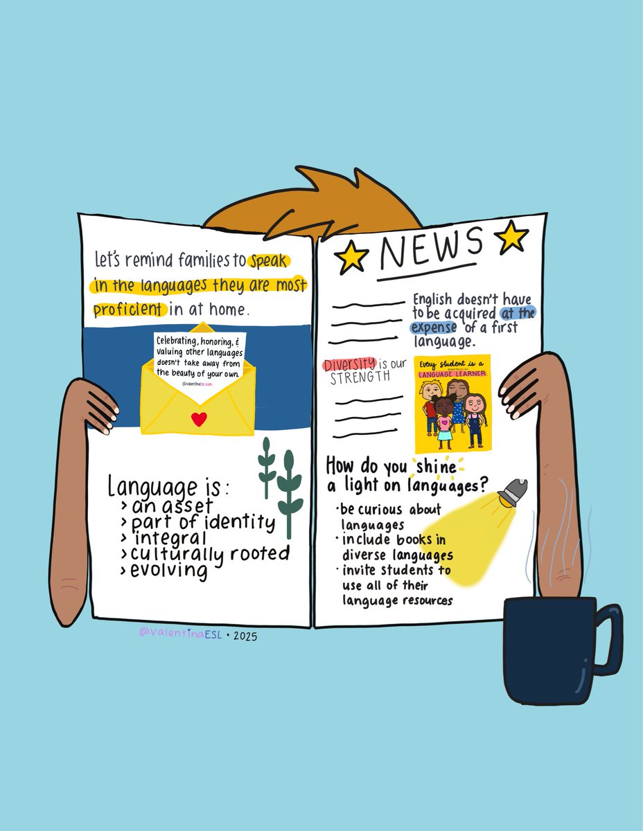 🚨Breaking news! 📰 

Now is the perfect time to remind families how powerful their home languages are! 

Speaking in the language you know best gives children rich vocabulary, strong thinking skills, and a deep connection to their culture. 

Learning English does not have to