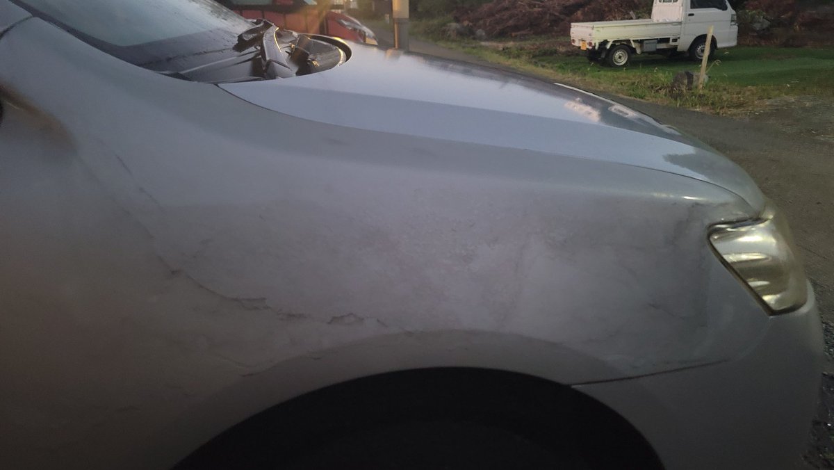 のいわん (@noiwanwan) on Twitter photo お隣さんの車板金コーティングします お隣さんの車板金コーティングします