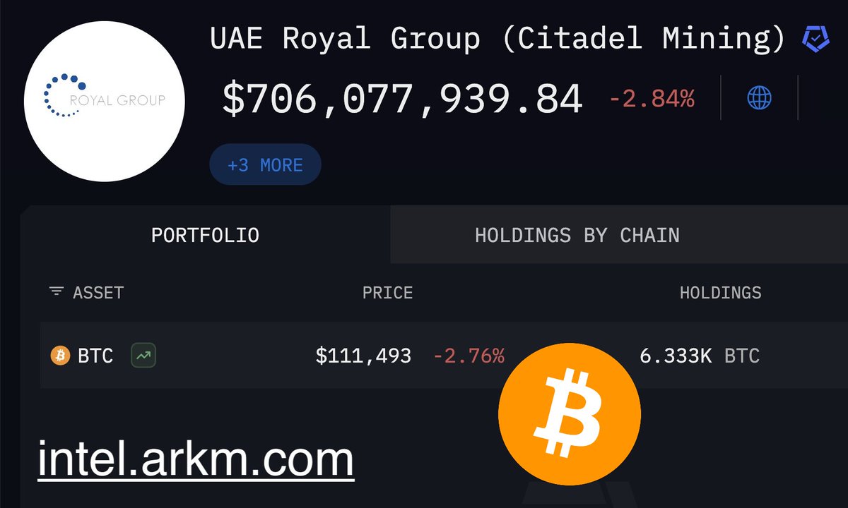🇦🇪 UAE ROYAL GROUP OWNS OVER $700 MILLION IN #BITCOIN
