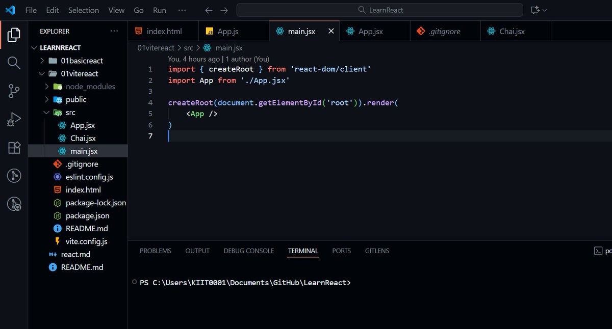 JagrataDeb's tweet image. Day 2 of #35DaysReactChallenge by @Hiteshdotcom & @ChaiCodeHQ
Explored React & Vite today. Vite feels super - it ships only what’s essential. Loving the speed and simplicity!
#MasterJi #React #Vite #Frontend #Consistency