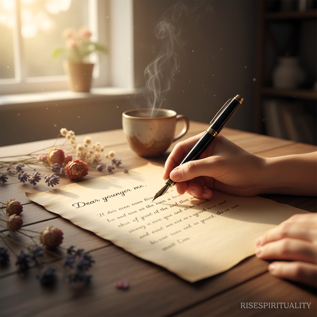 RiseSpiritualty's tweet image. Your story is sacred.
To write it is to honor your becoming.
🖋️ Practice: Begin a letter to your younger self.
✨ Reflection: What would you say with love and wisdom?
#SacredStorytelling #RiseSpirituality #InnerCompassion #JournalingWisdom #SelfLoveLetter