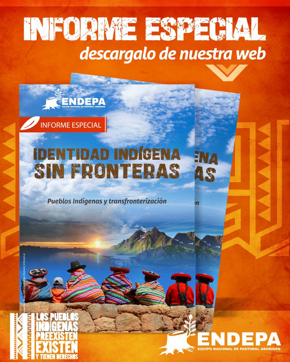 El Equipo Nacional de Pastoral Aborigen (ENDEPA) presenta el informe especial “Identidad Indígena sin Fronteras" - Pueblos Indígenas y transfronterización.

#PueblosIndígenas 
#Preexisten
#Existen
#TienenDerechos
#ENDEPA

endepa.org.ar/informe-especi…