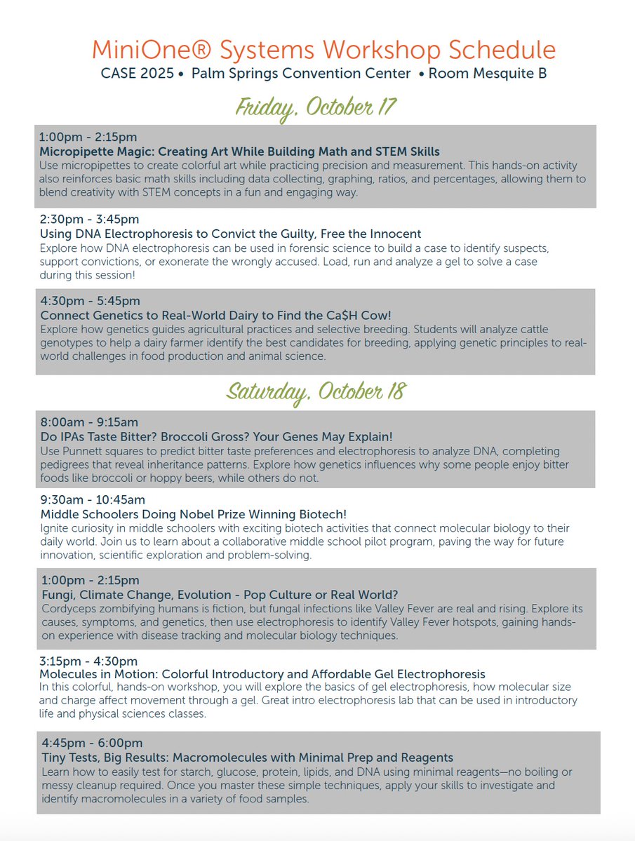 MiniOneSystem's tweet image. We're at @cascience doing hands-on workshops in Mesquite B all day tomorrow and Saturday - we hope you'll come by (or stop by booth #404!)