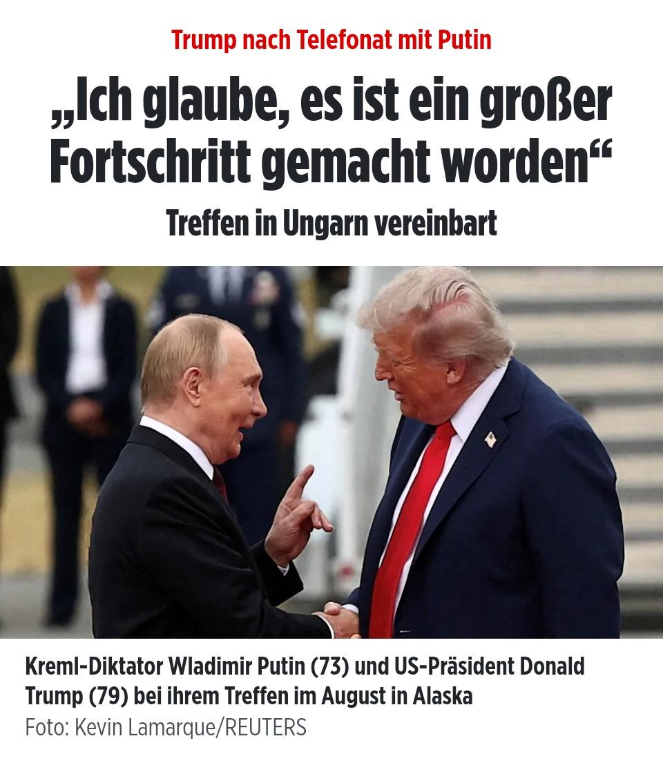 Putin und Trump treffen sich erneut. Eine gute Entwicklung, die wieder Hoffnung macht – und diesmal hoffentlich ohne europäische Zaungäste wie Merz, Starmer &amp; Co., die sich im Vorfeld selbst einladen, um ihre überflüssigen Wortspenden abzuladen. Wie das Beispiel Gaza gezeigt hat,