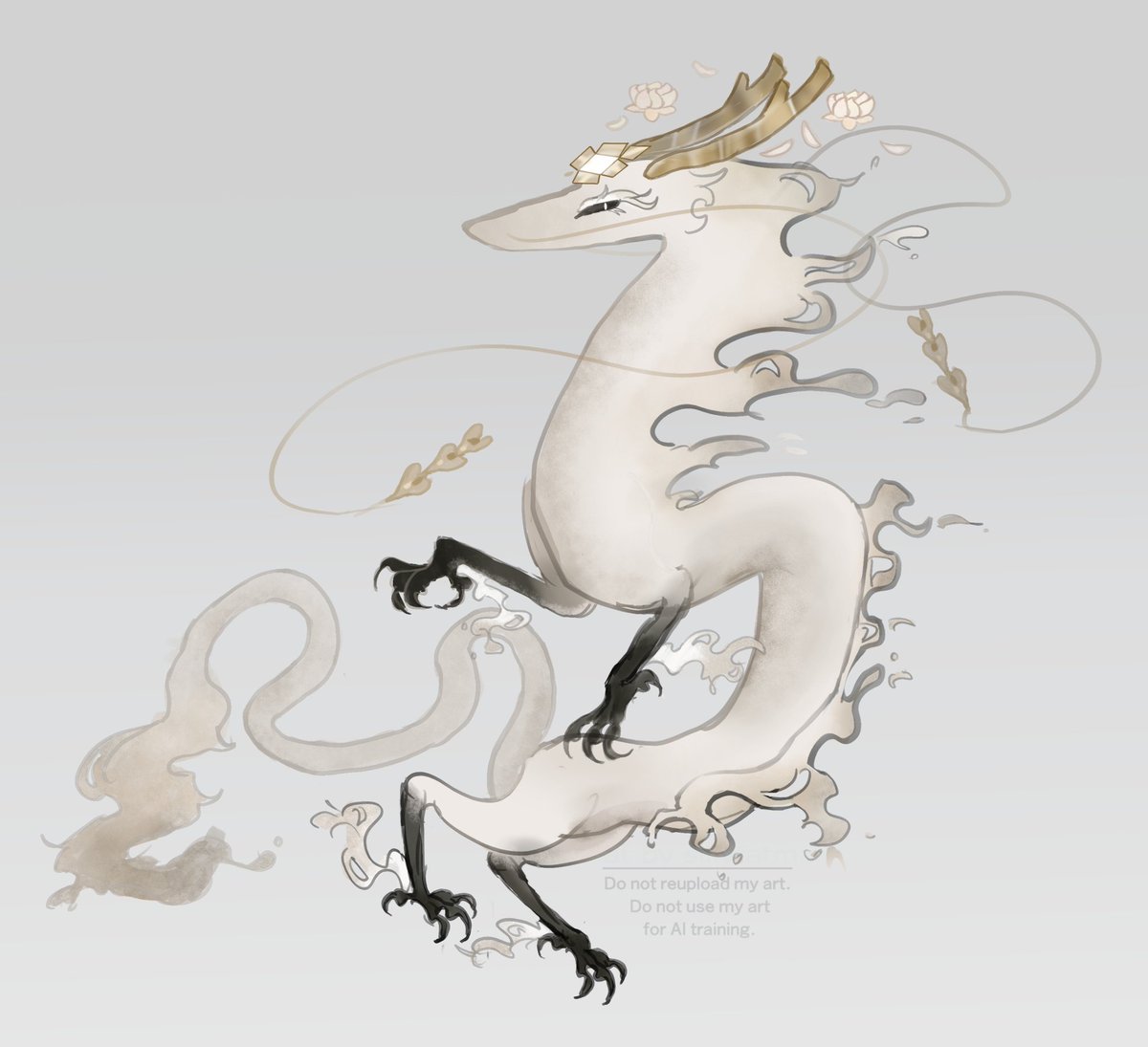 The Great white dragon 🌾
(Mystic flour cookie dragon form 🐉) 
#mysticflourcookie #cookierunfanart