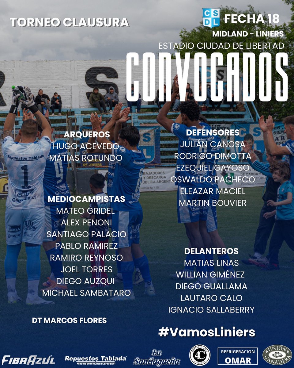 Estos son los convocados de Marcos Flores para visitar a Midland, por la fecha 18 del Torneo Clausura 2025 🔜🚜

🤝🏽 ¡Vamos todos juntos, vamos  Topadora! 

#VamosTopadora #Apertura2025 #Fútbol #VamosTodosJuntos