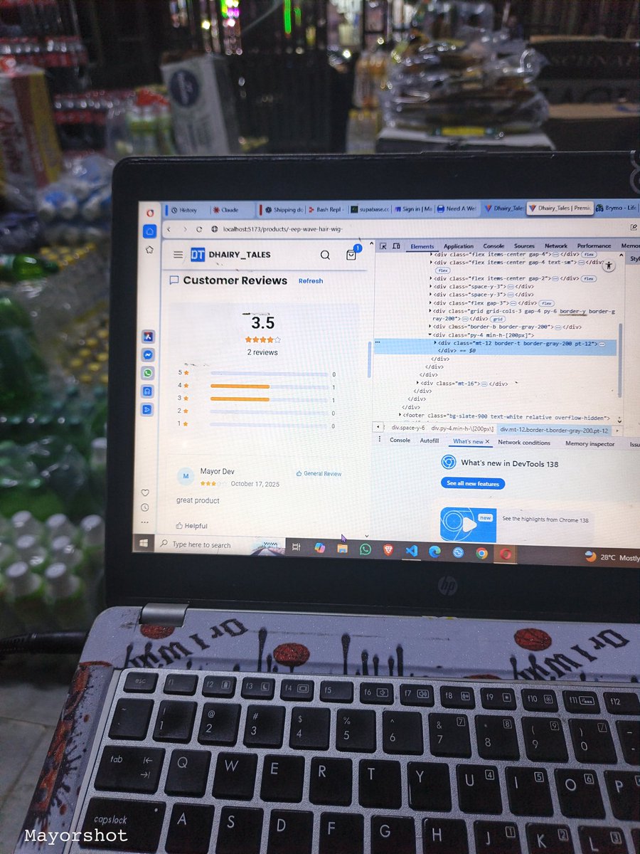 CodeMayor's tweet image. My 6hrs today
Between attending to customer and coding.
What I do today just user can leave review on each product purchase after delivery, admin can manage the review, approved, delete or reject it and after approval it is available on each product