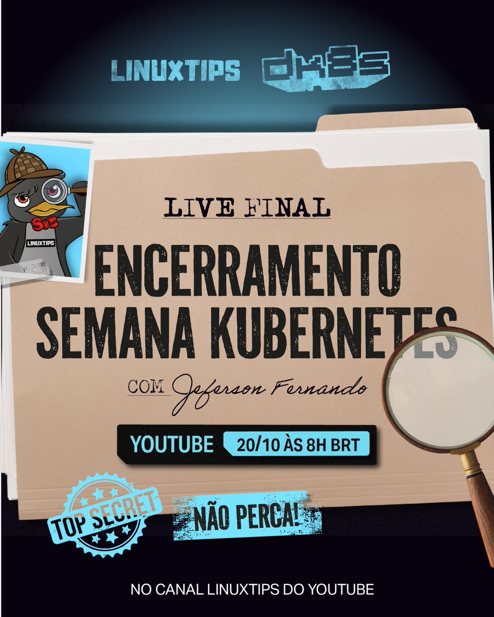 LINUXtipsBR's tweet image. ⏰Segunda-feira, às 8h (BRT), temos um encontro marcado para decifrar toda a investigação feita na semana kubernetes! Vamos encerrar essa jornada incrível pelo universo do Kubernetes e orquestração de containers revisitando os cases e desafios, e claro, aprendendo ainda mais.