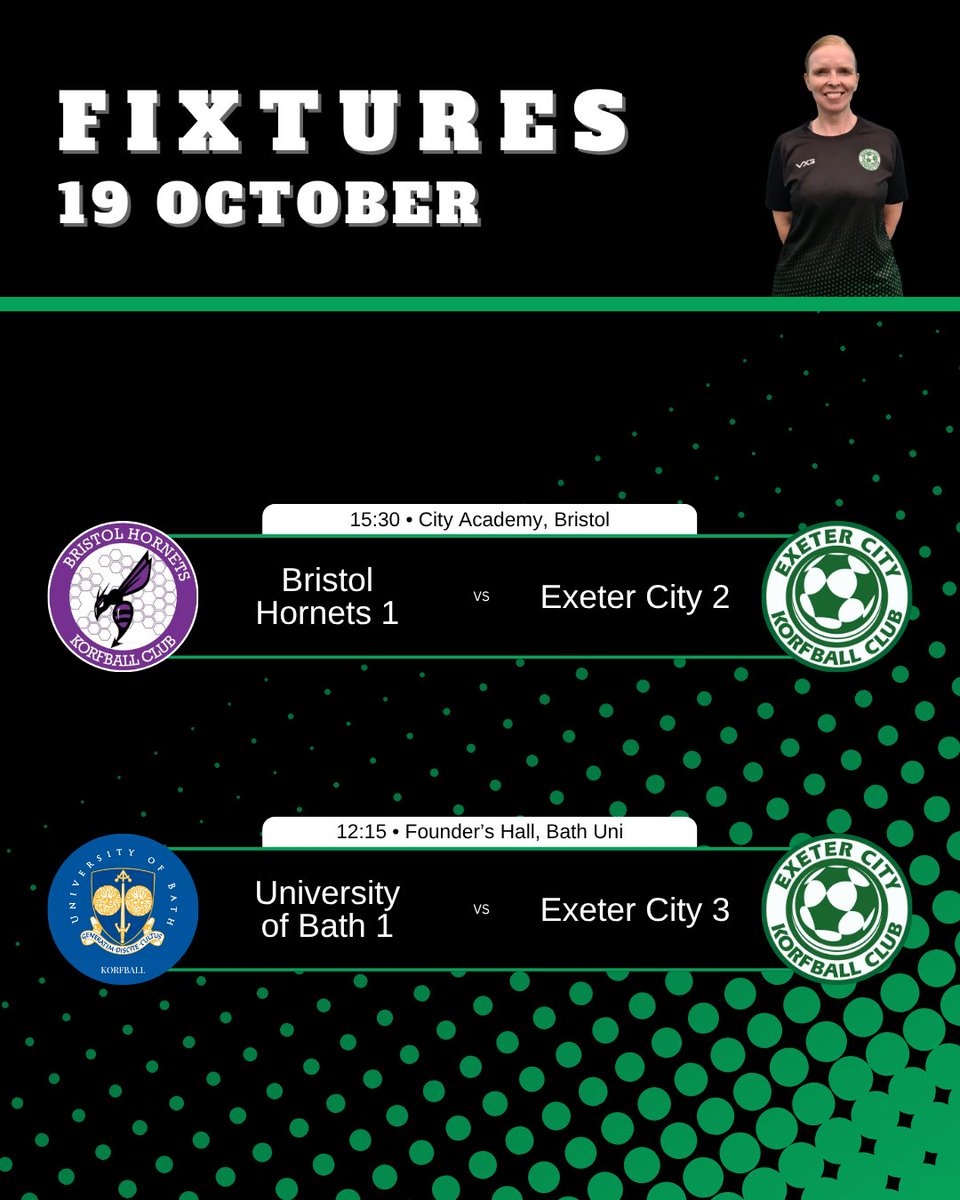 Two away fixtures this weekend. Good luck all! 💚
#korfball #korfballeague #exeter #exetercitykorfball #exetersport #TeamSport #mixedgendersport #sportforall <a href="/swkakorf/">SWKA Korf</a> <a href="/BristolHornets/">Bristol Hornets Korfball Club</a> <a href="/swsportsnews/">South West Sports News</a>
