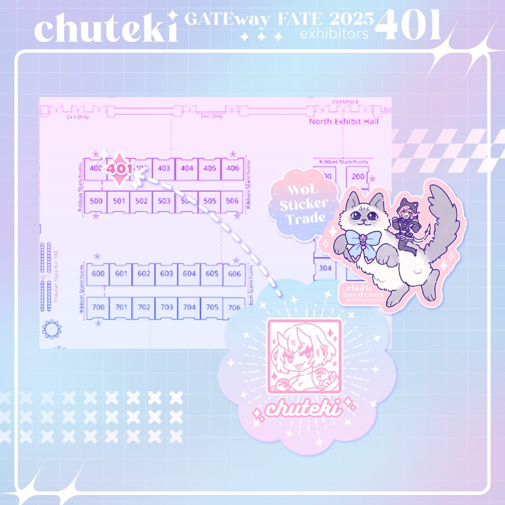 _chuteki's tweet photo. My catalog for #GATEwayFATE! ✨This is my first time going! Excited to see you all, please come say hi! I'll be at Table 401 ( ´꒳` *)♡🌸 https://t.co/mT1xLAYSXj
