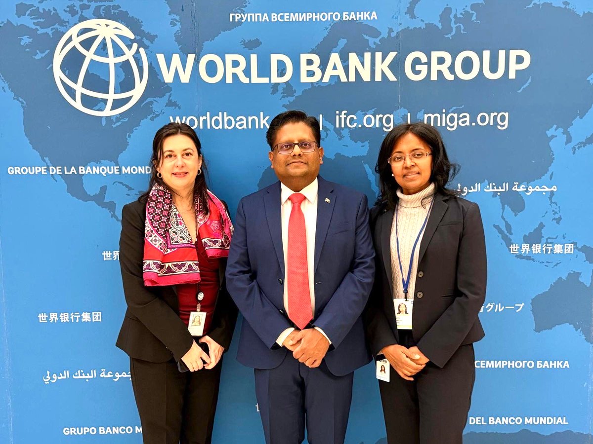 Representing #Guyana at the 2025 Annual Meetings of the <a href="/IMFNews/">IMF</a> and <a href="/WorldBank/">World Bank</a> Group, currently taking place in Washington DC, United States of America. 

The meetings are being held under the theme “From Sectors to Systems: Building Job-rich Economies of Scale,” which is