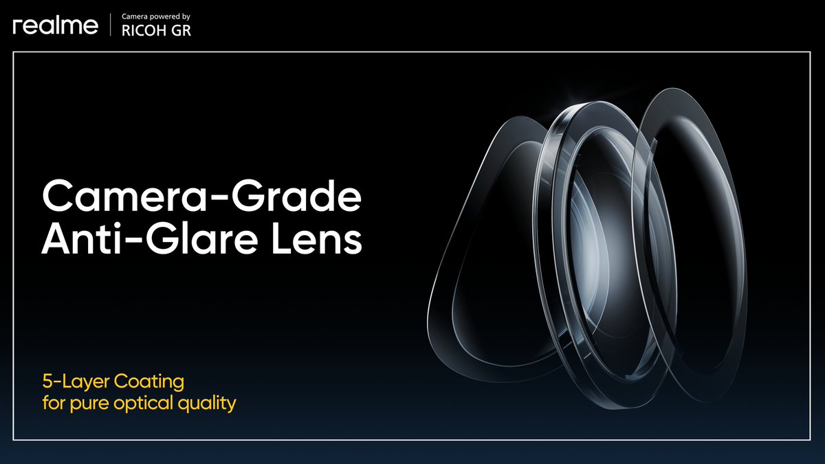 Nothing between you and your shot.

RICOH GR’s 5-layer Anti-Glare optics cut reflections for unmatched detail and true-to-life light.

Something iconic is coming. #SnapbyNoRules

Check out our realme community page: tinyurl.com/v5e4xrex
*T&amp;C Apply: tinyurl.com/mvp3tcan