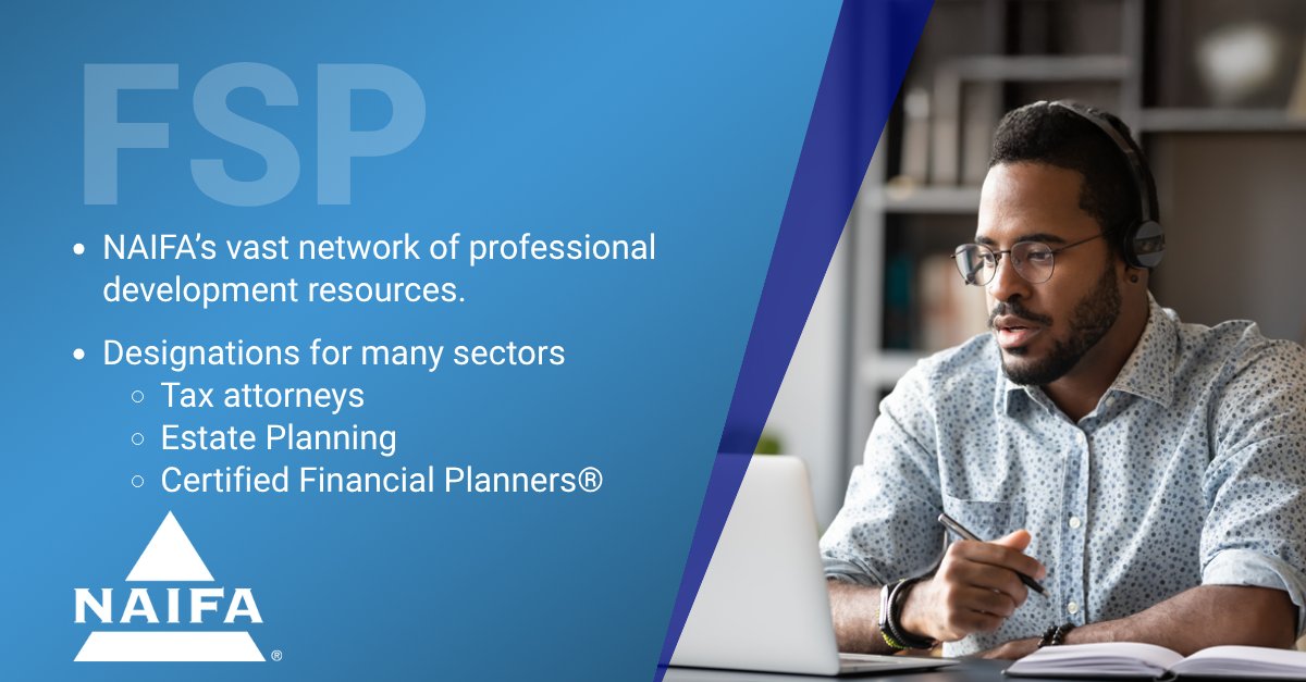 Looking to grow your credentials? NAIFA’s partnership with FSP gives members access to top designations &amp; CE—whether you’re a CFP®, estate planner, or tax pro. Streamline your professional education: hubs.ly/Q03P8s-v0
 #EducateToElevate #NAIFAProud