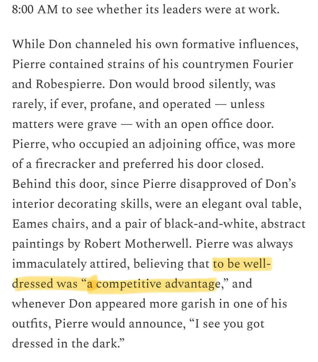 easy alpha for founders looking to get more competitive advantage:

get a stylist.  

sequoia’s pierre lamond had so much drip lucian freud painted him.