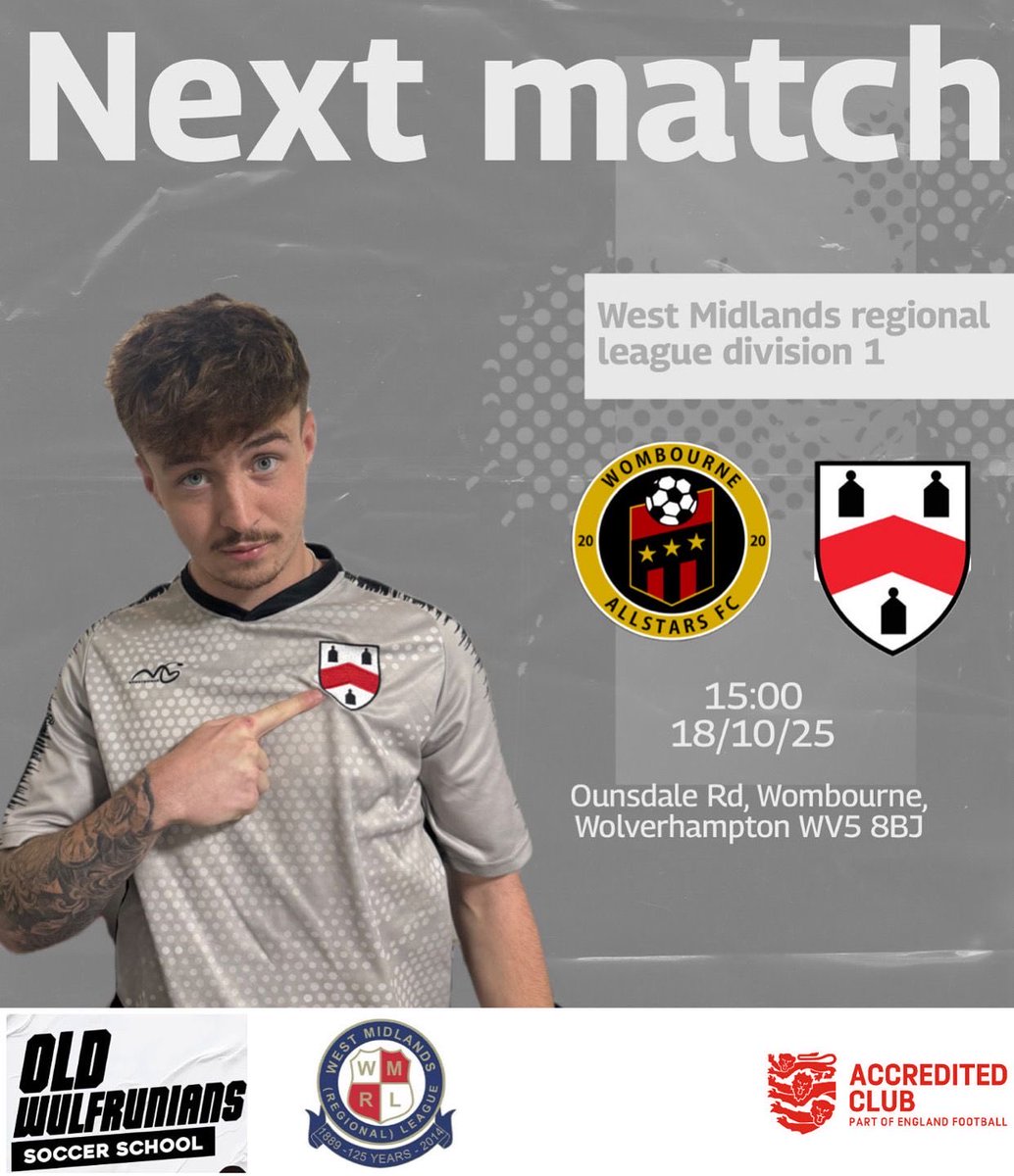 Old Wulfrunians FC (@oldwulfsfc) on Twitter photo Top 2 clash tomorrow and one we look forward to!
This should be a good advert for the <a href="/wmrfl/">West Midlands (Regional) League</a> get along and support! Details below 👇
🔴⚪️🐺⚽️ Top 2 clash tomorrow and one we look forward to!
This should be a good advert for the <a href="/wmrfl/">West Midlands (Regional) League</a> get along and support! Details below 👇
🔴⚪️🐺⚽️