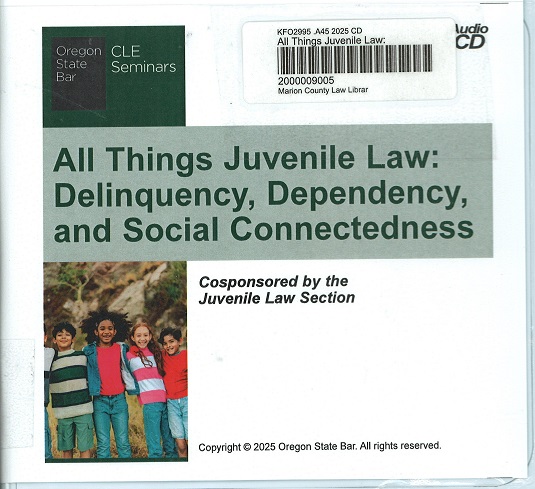 MCLawLibrary's tweet image. Check out this new CLE available at the Marion County Law Library. Provides 2.25 General CLE credits and 1 Mental Health/Substance Use credit.