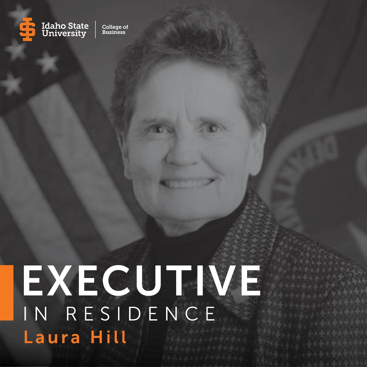 Join us in welcoming this semester's Executive in Residence, Laura Hill!

Learn more about Executive in Residence and see Laura's public event schedule at isu.edu/cob/executive/. Laura will have a public presentation available via Zoom Monday, October 20 at 1pm.