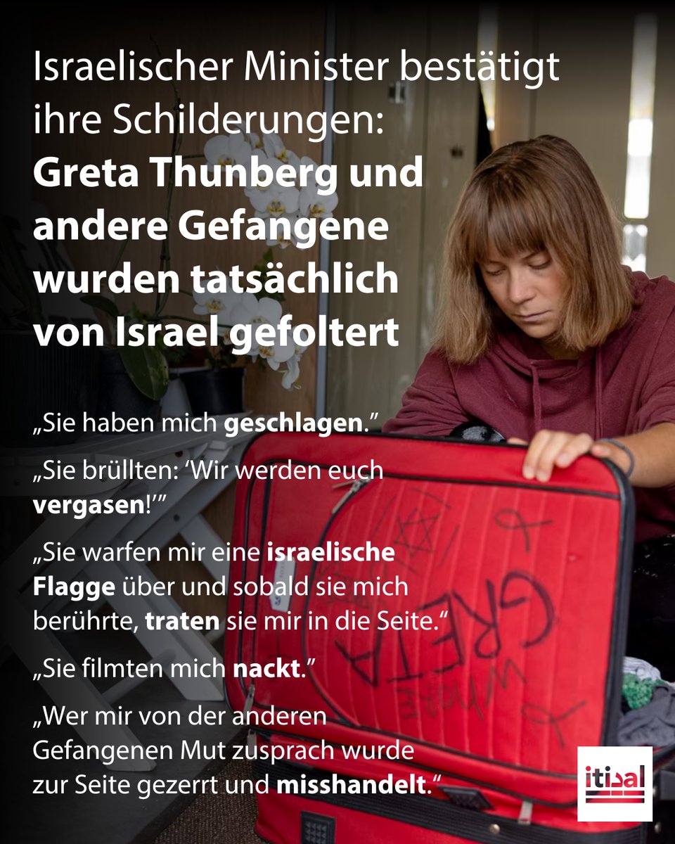 Greta Thunberg schildert im schwedischen Medium Aftonbladet fünf Tage in israelischer Gefangenschaft, die einzig darauf ausgelegt gewesen waren, zu erniedrigen, zu verletzen und zum Schweigen zu bringen. Nach der Stürmung der Global Sumud Flottilla begann ein Protokoll der