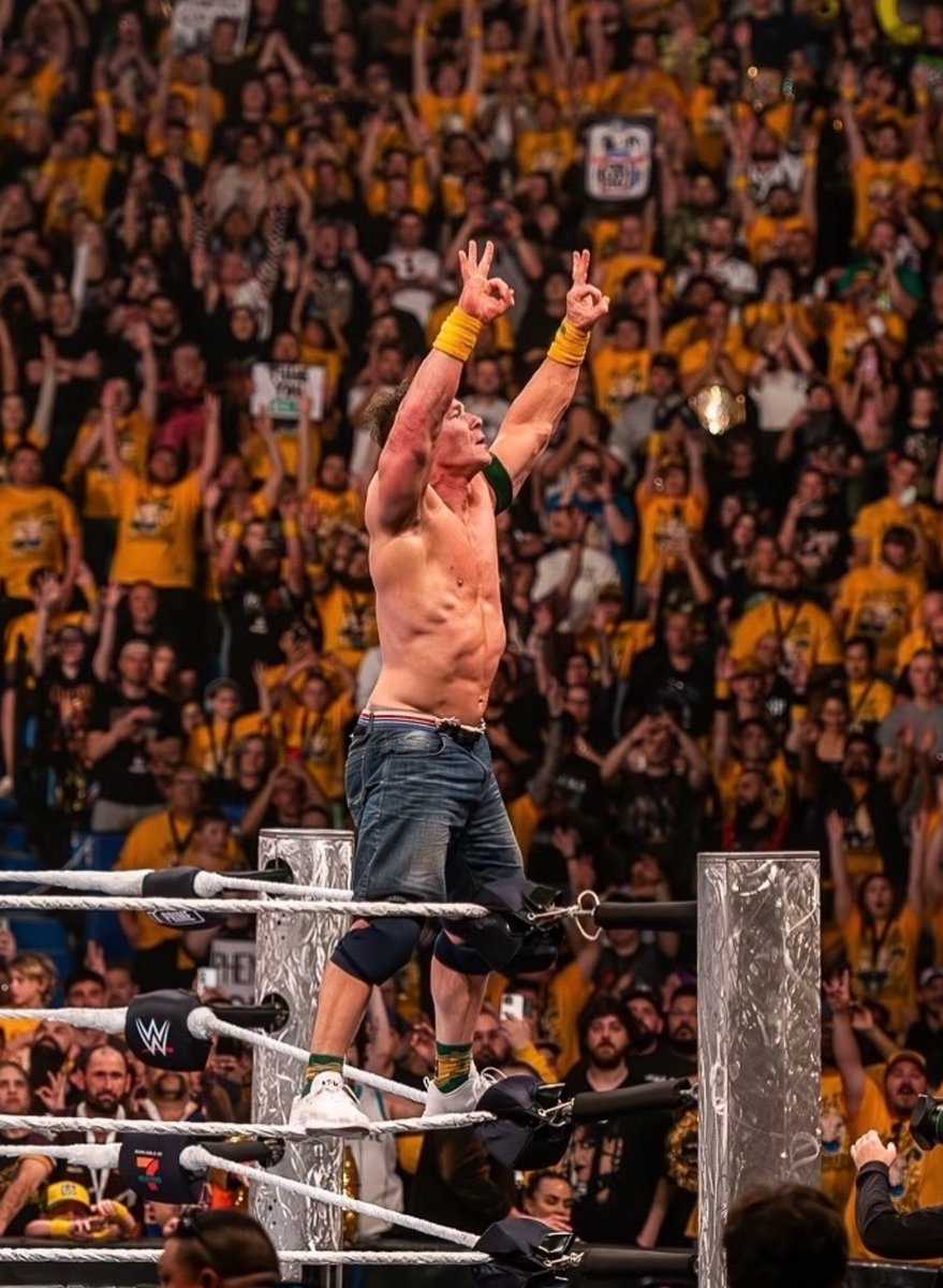 WrestlingWCC's tweet photo. Another look at all of the John Cena shirts that were in the Crown Jewel crowd 🔥 https://t.co/nE7VCyXYkk