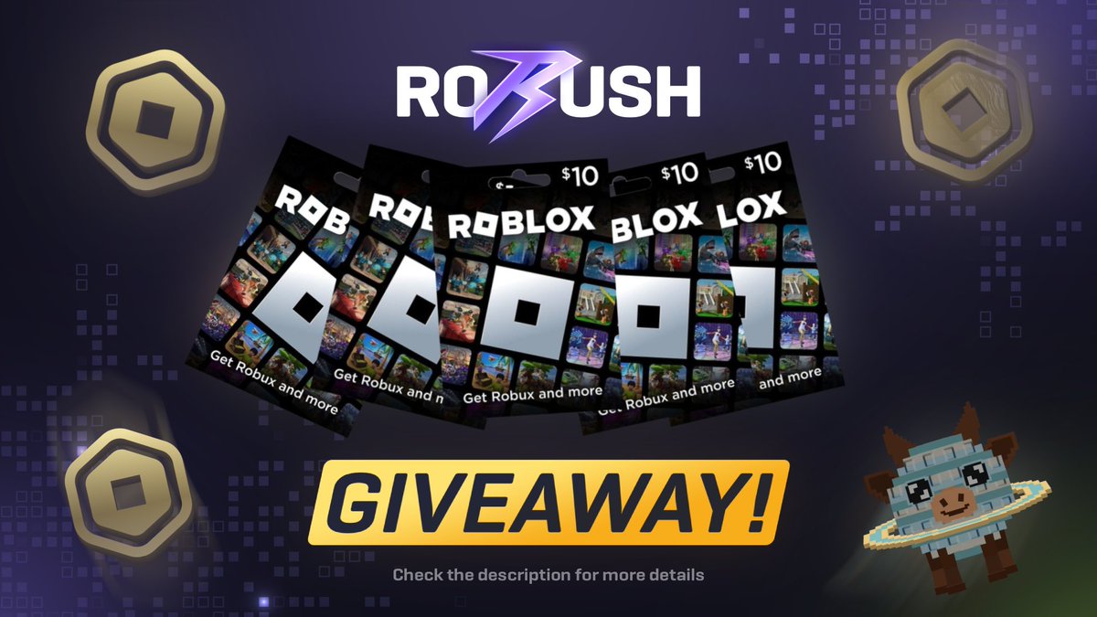 rorushdotcom's tweet image. 5x 10$ - Robux Giftcard Giveaway✨
How to Participate:
▶️ Retweet
▶️ Comment
▶️ Follow us
We’ll announce the winner on October 28th 🍀
#robuxgw #robuxgiveaway #ROBLOX