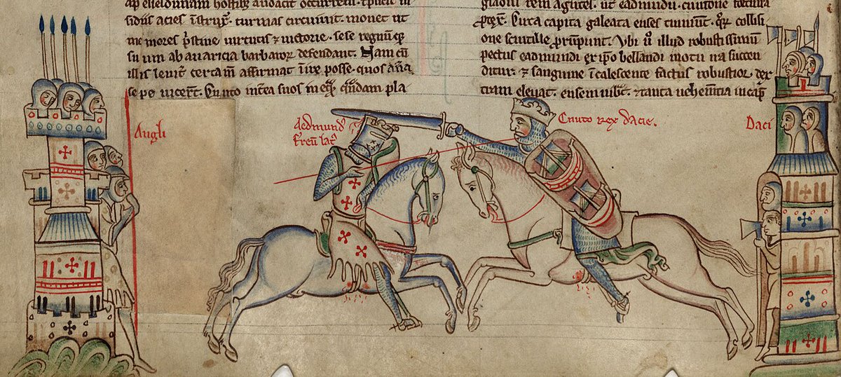 The battle of Ashingdon (Assandun) was fought #OTD (18th October) as Edmund Ironside falls foul of the treachery of Eadric Streona and his rival, Cnut, benefits. Edmund, a few weeks later, would be dead and Cnut the sole ruler in England