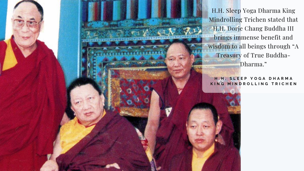 TrueDharma01's tweet image. Recognitions and Congratulations to H.H. Dorje  Chang Buddha III from Master of the Dalai Lama: H.H. Sleep Yoga Dharma  King Mindrolling Trichen of the Nyingma Sect

Recognitions &amp;amp; Congratulations to H.H. Dorje Chang Buddha III

A Buddha Truly Recognized as Such in Accordance…