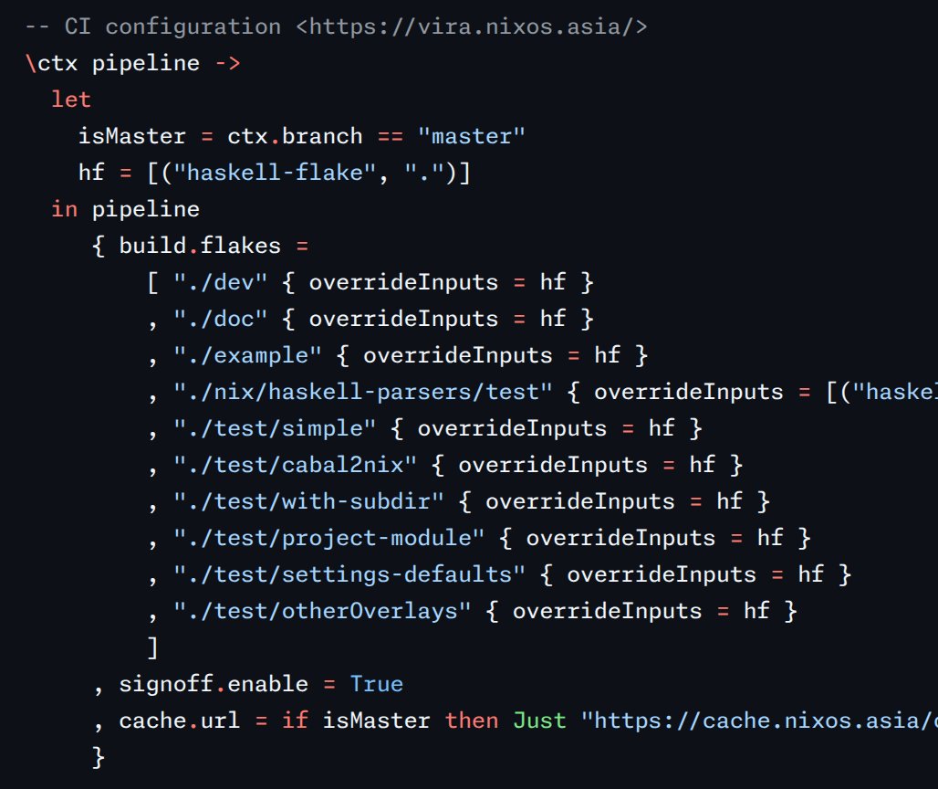 sridca's tweet image. This is the actual CI configuration for haskell-flake.