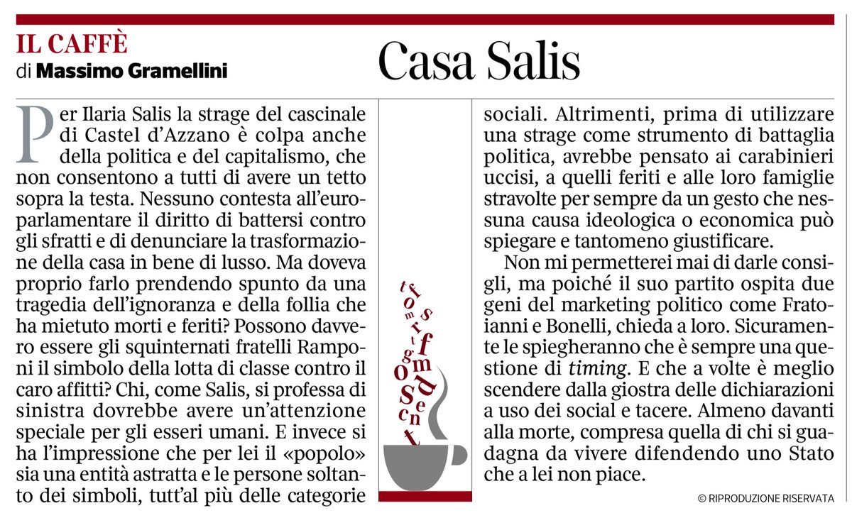 Gramellini sempre impeccabile! Non crede sig. <a href="/robesalis/">Roberto Salis</a> ??