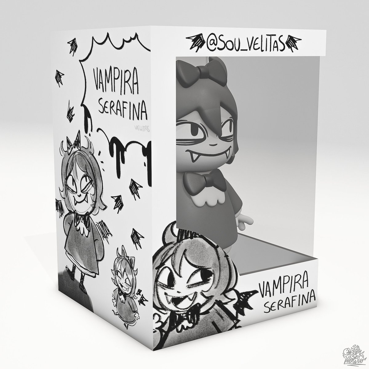 gabsverasto's tweet photo. Gostei tanto da personagem da @sou_velitas e queria muito saber como ficaria na forma de uma action figure, então fiz! Tenho muita vontade de ter uma bonequinha da Serafina na minha mesa, toda vez que eu olhasse para ela eu iria ouvir: "Boa noite seres humanos mortais". #b3d https://t.co/GMkmQueAHS