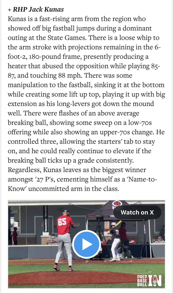 Thank you <a href="/CTrinkle23/">Cooper Trinkle</a>, <a href="/ConnerMadding/">Conner Madding</a> and everyone else at <a href="/PrepBaseballIN/">Prep Baseball Indiana</a> for the opportunity to compete at #INFSG25!

<a href="/MunsterBaseball/">Mustang Baseball</a> <a href="/5StarNatGL27/">5 Star National Great Lakes Scout 2027</a> <a href="/bsf_pitching/">Ryan McWilliams</a> <a href="/BSFpitching/">BSF Pitching Performance</a> <a href="/MunsterStrength/">Munster Strength & Conditioning</a> 

#backtothegrind