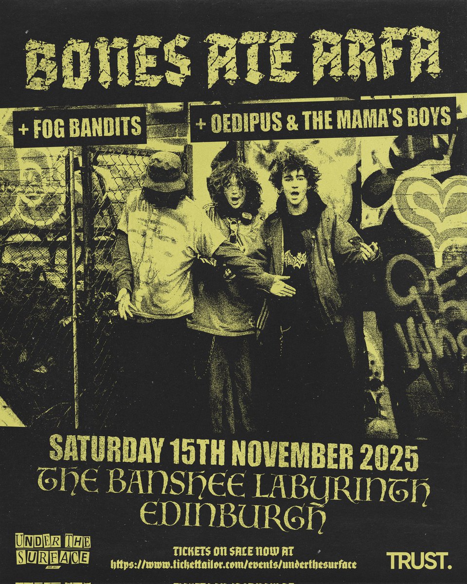 fogbandits's tweet photo. come to FHEADAIN on Nov 1st
Tenement Trail was silly fun 
This is round two 
If you are in edi in november you can catch us with the stunning Bones Ate Arfa 
Dont be silly come see your fav band https://t.co/u2TqLhUKfV