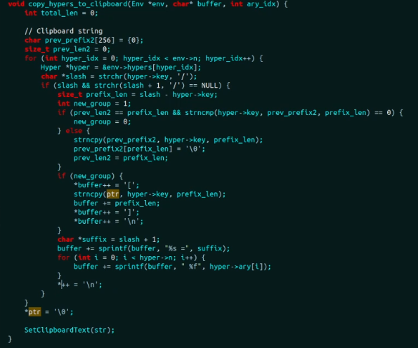 DanAdvantage's tweet image. c is actually really easy. if you are looking at this code and you don't know what is happening, do yourself a favor, take 30 minutes to look up basic c syntax, you really only need like 6 things and you already know them if you can program in any language. you're welcome