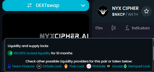 nyxcipher's tweet image. We forgot to announce it yet, but around 2 months ago we locked our liquidity for another 12 months.
app.uncx.network/lockers/univ2/…