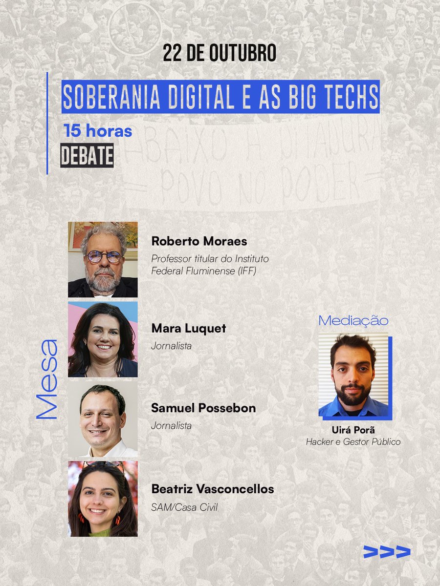 BlogRMoraes's tweet image. Divulgação. Síntese da Programação. 14 a 18 horas:
20/out - Guerra Cultural
21/out - BRICS e Nova Ordem Global
22/out - Soberania Digital e Big Techs
23/out - COP30 e Desenvolvimento Sustentável
24/out - Conferências de Encerramento.