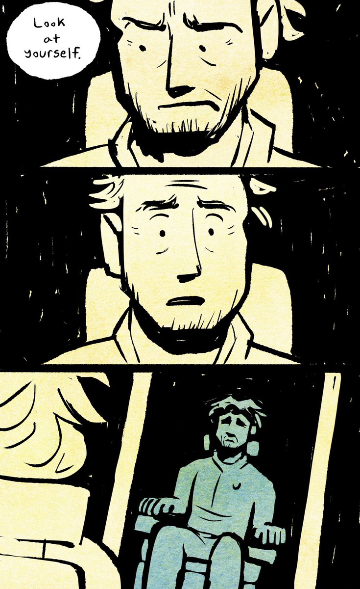 Miko_Works's tweet photo. “Second Skin,” a comic about Curly and Jimmy. The comic continues in the thread below 👇👇👇 #Mouthwashing https://t.co/6gzJr0Rkg1