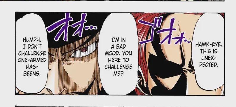 In the first hundred chapters alone Oda showed us through Mihawk that you can tell how strong someone is through observation Haki and then made him call Shanks washed trash 💀