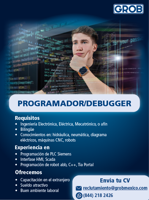 💠 ¡GROB busca talento como el tuyo!
 ¿Cumples con los requisitos? 📩 Manda tu mensaje a reclutamiento@grobmexico.com y únete a esta gran empresa