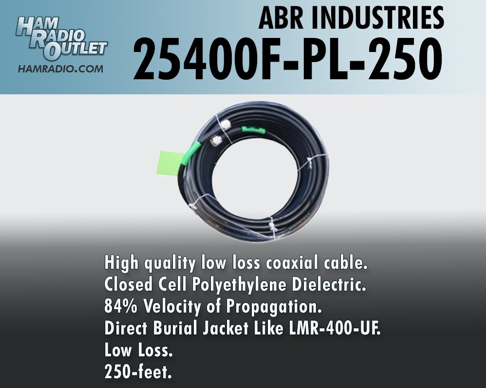 https://t.co/3s19vSB4ZH High quality low loss coaxial cable. Closed Cell  Polyethylene Dielectric. 84% Velocity of Propagation. Direct Burial Jacket  Like LMR-400-UF. Low Loss. All products here: https://t.co/uAjxJmV5N8  #HamRadioOutlet #HRO #amateurradio ...