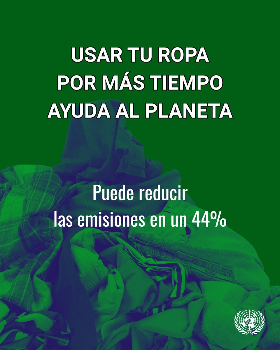ONU_es's tweet image. Compramos más ropa que nunca, pero la usamos cada vez menos.
Esto alimenta el desperdicio y la contaminación.
👕 Usar la ropa por más tiempo es una forma simple de cuidar el planeta.
@unep_espanol comparte cómo reducir el impacto: unep.org/news-and-stori…