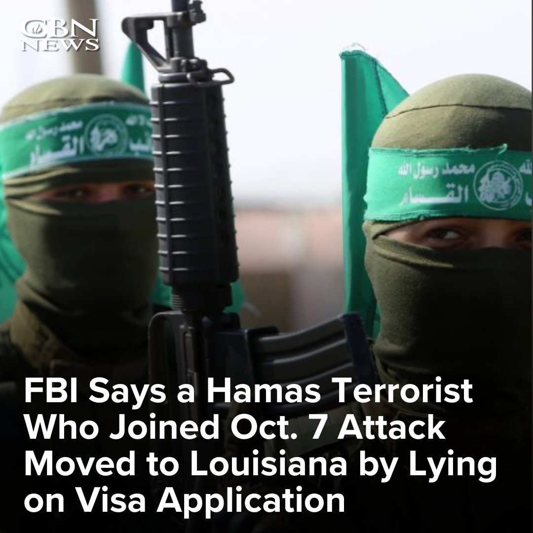 CBNNews's tweet photo. The FBI has accused a Louisiana resident of participating in the Hamas-led attack on Israel on Oct. 7, 2023, then lying about his past and fraudulently obtaining a visa to live in the U.S.

According to an FBI criminal complaint unsealed this week, Mahmoud Amin Ya'qub Al-Muhtadi armed himself and gathered a group to cross from the Gaza Strip into southern Israel during the attack that left more than 1,200 people dead.

The FBI says Al-Muhtadi coordinated an armed group to travel into Israel and that during the attack his phone pinged a cell tower near Kfar Aza, an Israeli village where dozens of residents were killed and approximately 19 kidnapped.

FULL STORY: https://t.co/naX0xFF2PJ