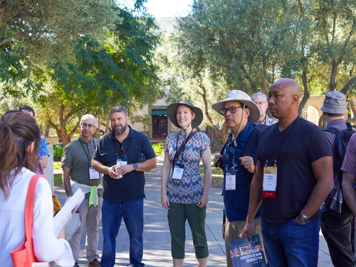 caltechalumni's tweet image. The first day of Alumni Weekend is in full swing! The morning began with a modern architectural tour led by Caltech’s History &amp;amp; Architectural Tour Service (CHATS), giving alumni the chance to revisit their old stomping grounds and explore the newest spaces across campus.