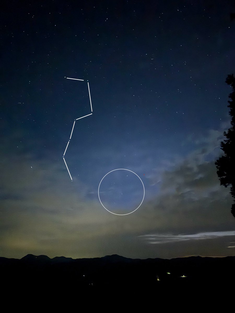 takashi5868's tweet image. 「明け方のレモン彗星」
肉眼で識別でき、スマホでも撮影できる明るさになりました😊

2025.10.18 4:50
#iPhone15ProMax