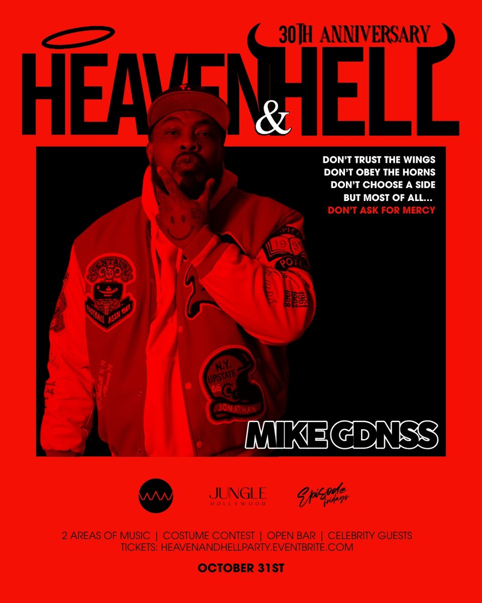 WorldwidePres's tweet photo. This Halloween, Heaven &amp; Hell comes alive with two stages of non-stop music that will take you from sinful to celestial in seconds.
🎧 DJ BUTCH | GDNSS | DJ KRAZIE-K https://t.co/dztiRhIHld