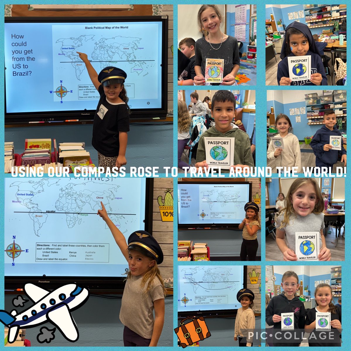 Today we put our geography skills to the test to travel around the world! From China to Kenya to Australia and Mexico! We are now experts at using our compass rose! <a href="/polk_street/">Polk Street School</a>