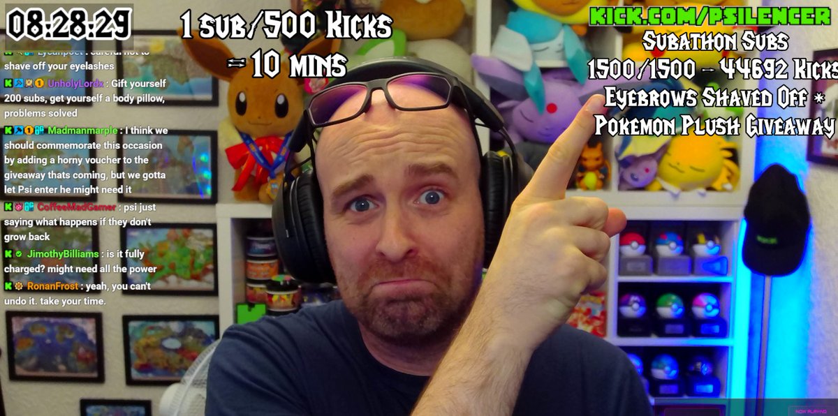 Eyebrows are going - let's do this! Come witness eyebrowless Psi xD