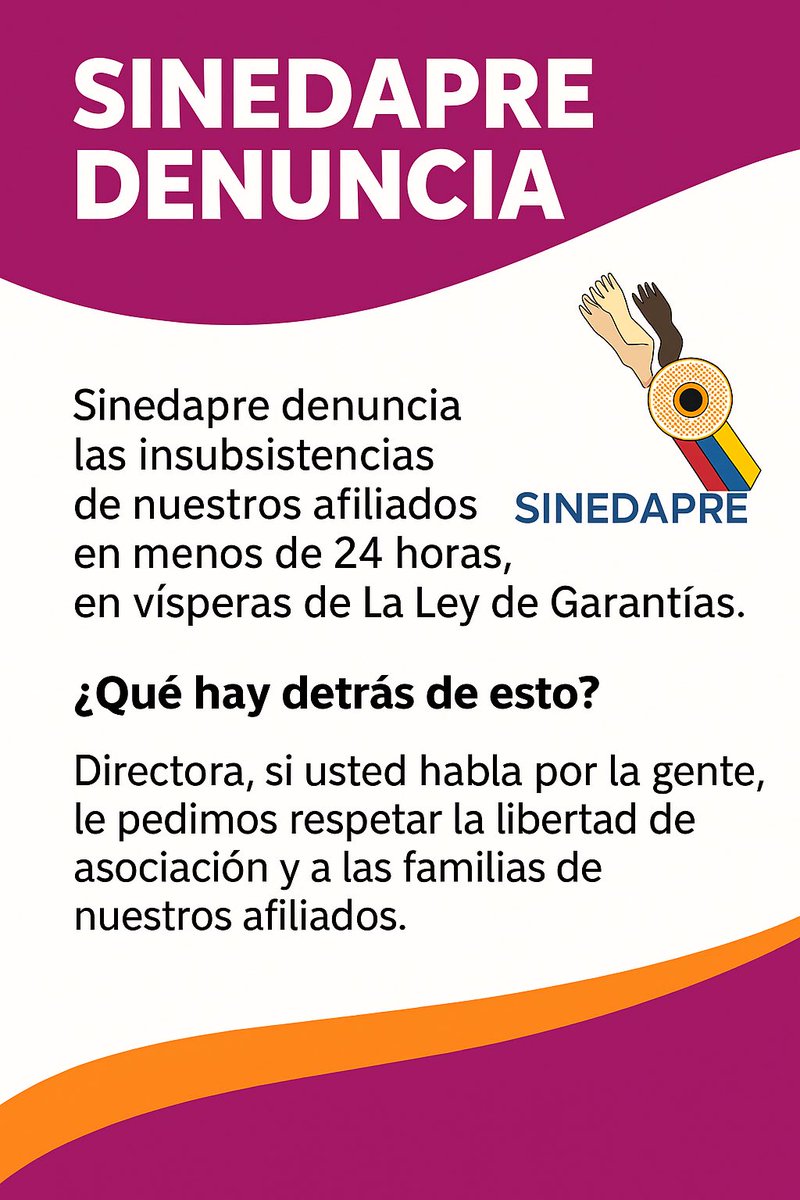 En el DAPRE no se está dando ni tiempo para digerir el despido. A las 4 pm ya no eres parte de la entidad. Un afiliado llevaba más de 20 años y hoy se le dijo chao. Sin razón. <a href="/DapreCol/">DAPRE</a>
¿Qué hay detrás de esto directora?