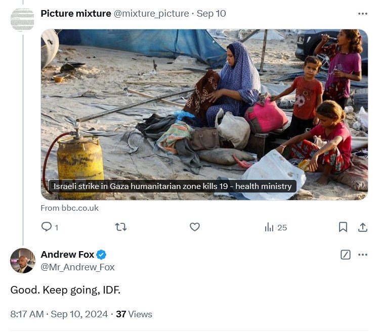 They deleted the other clip and turned off the comments.

We can repeat: Andrew Fox is a paid Israel propagandist