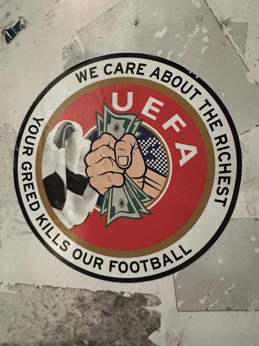 Anti-UEFA sticker in Munich.