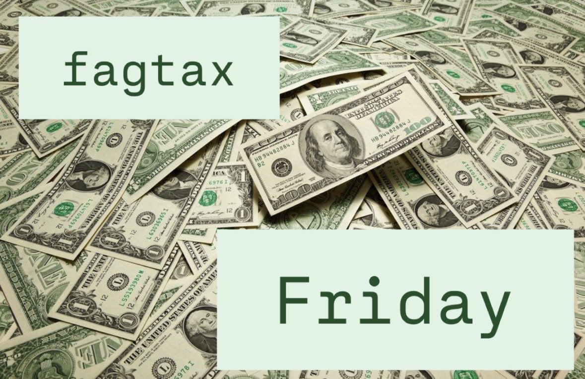 AlphaColt87's tweet photo. You know what day it is! #fagtaxFriday Send you tax before your charged a late fee. #findom #cashmaster https://t.co/WHXSDhY5fZ