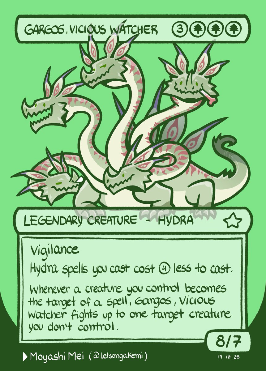 INKTOBER 2025 - CHIBI MTG COMMANDERS  
Day 17 - Gargos, Vicious Watcher 
#inktober #inktober25 #mtg #magicthegathering #art